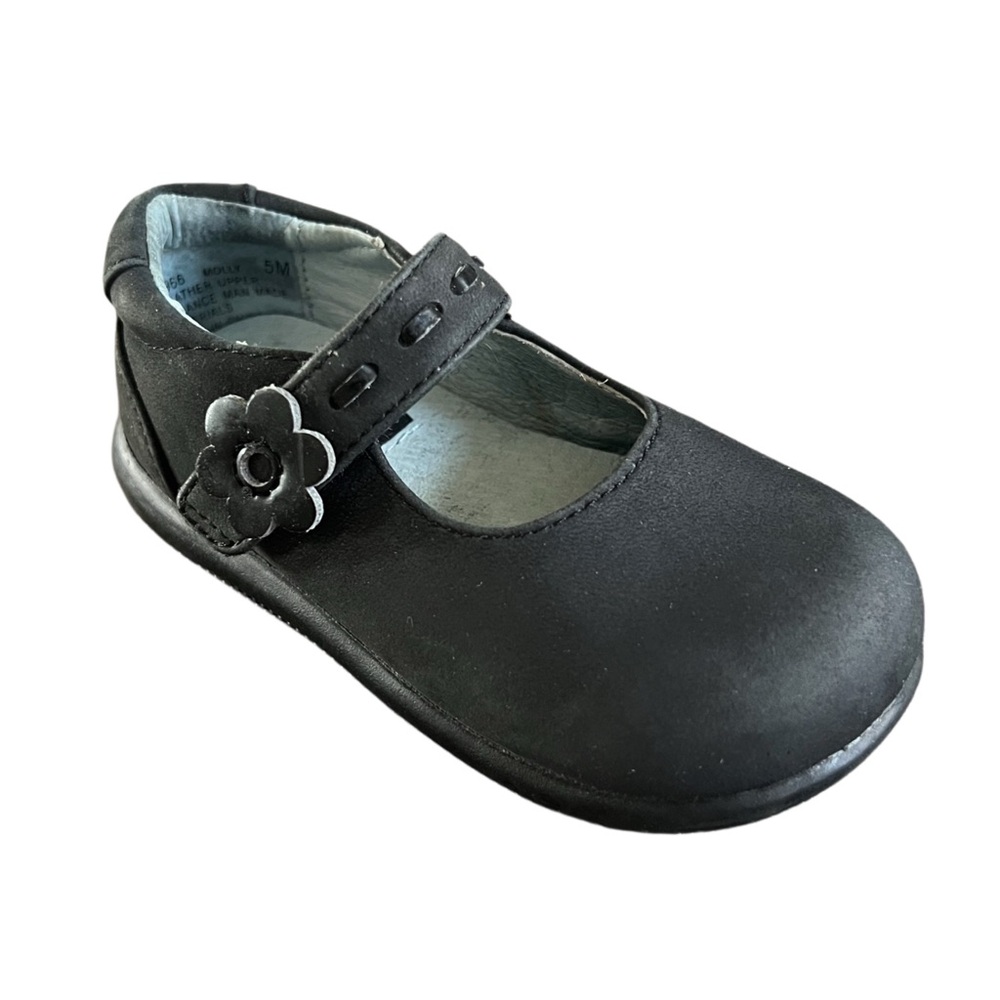 Oompa Loompa Toddlers Black Suede Mary Janes Sz 5
